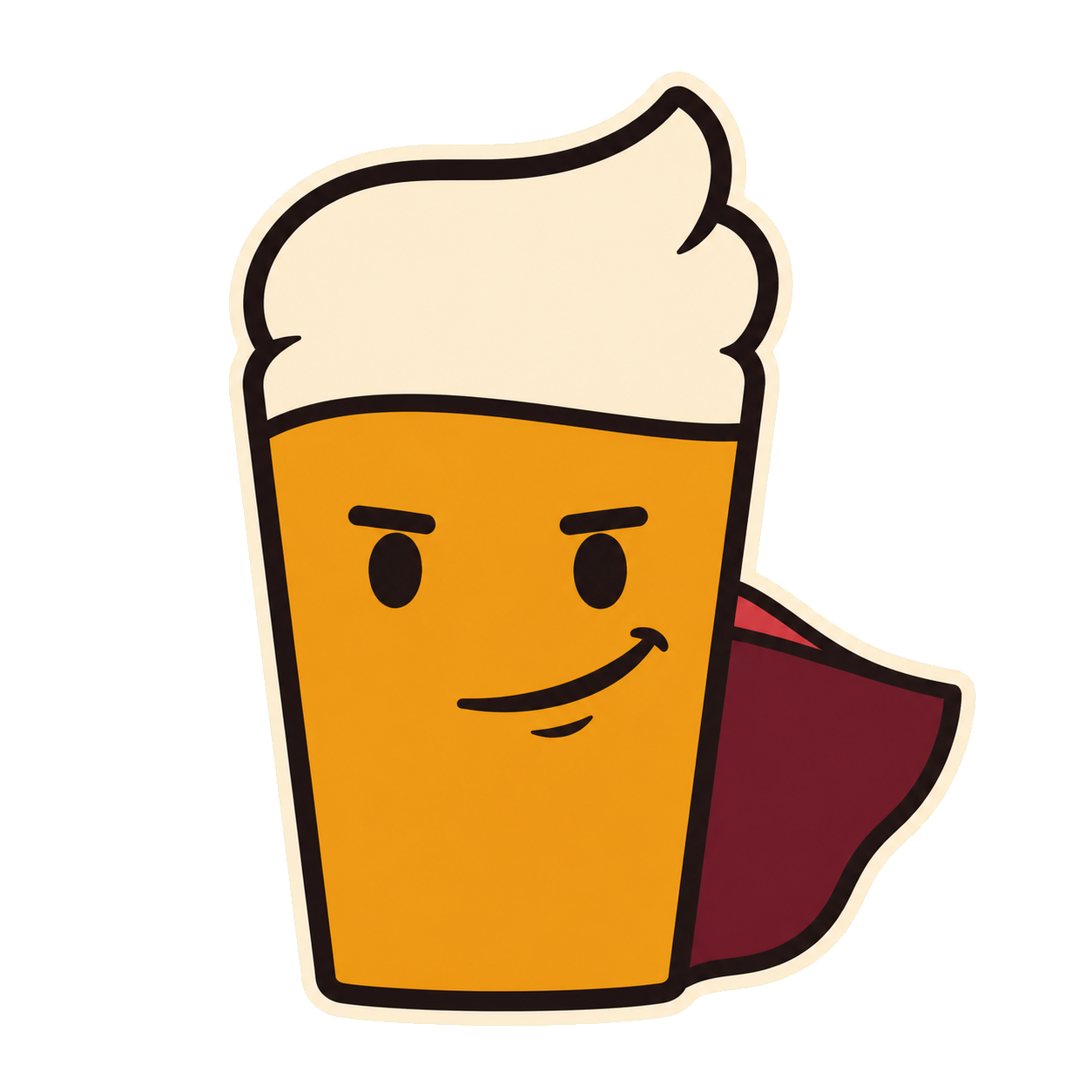BeerHero beer glass mascot wearing a cape